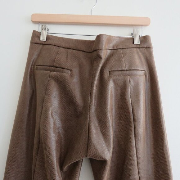 ANIA SCHIERHOLT Tan Brown Faux Leather Pants - Size US 32 - Picture 10 of 14